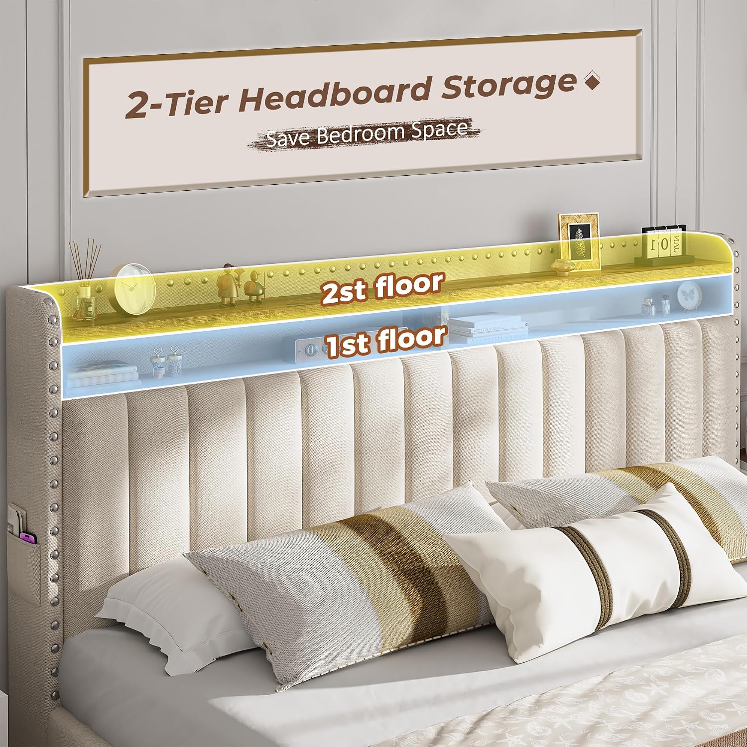 King Size Bed Frame With Storage Drawers - Rama łóżka w rozmiarze king size,