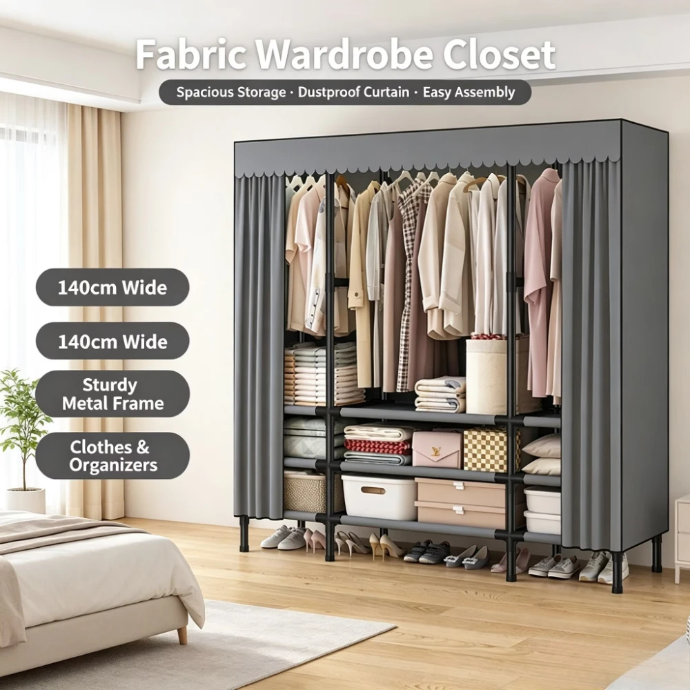 Wardrobe Closet Portable Fabric Cover - Przenośna szafa z pokryciem, składany stojak