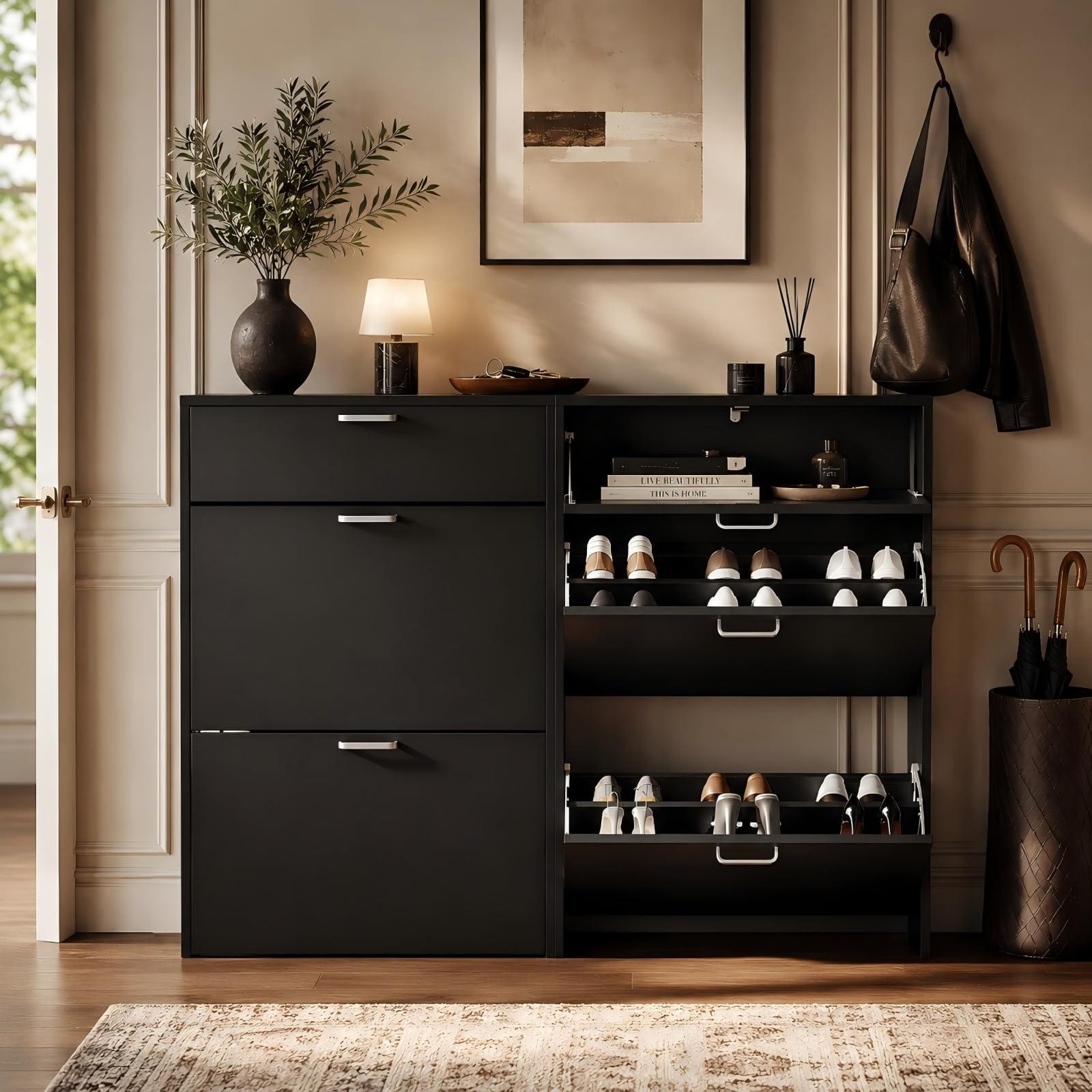 Szafka na buty do przedpokoju, – Shoe Rack Cabinet Narrow Entryway recenzja i cena