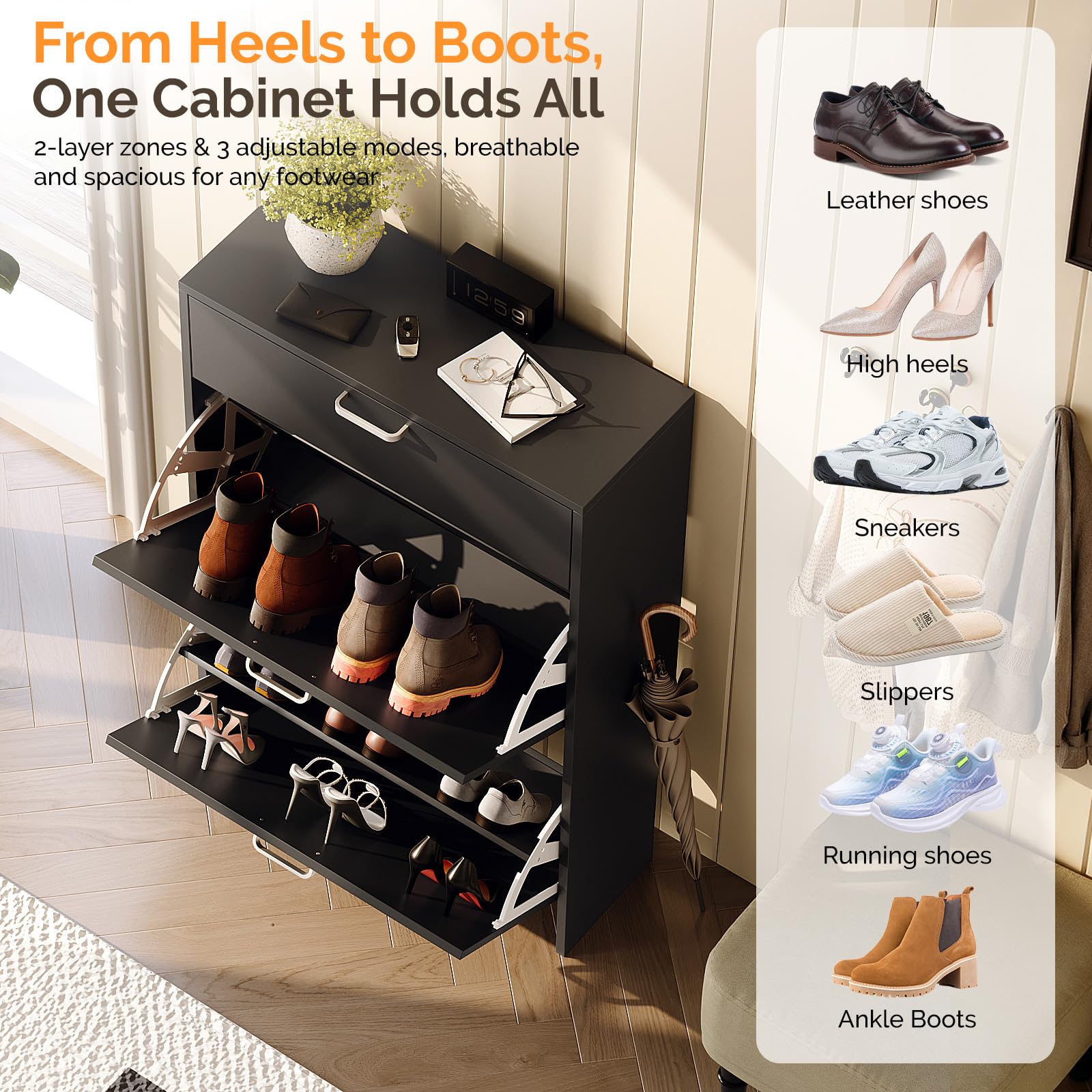Szafka na buty do przedpokoju, – Shoe Rack Cabinet Narrow Entryway recenzja i cena