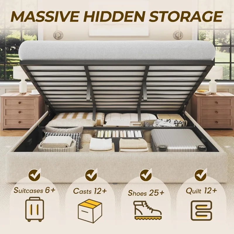 HISOFT Łóżko z podnoszonym sch – Gas Lift Storage Bed Hydraulic recenzja i cena
