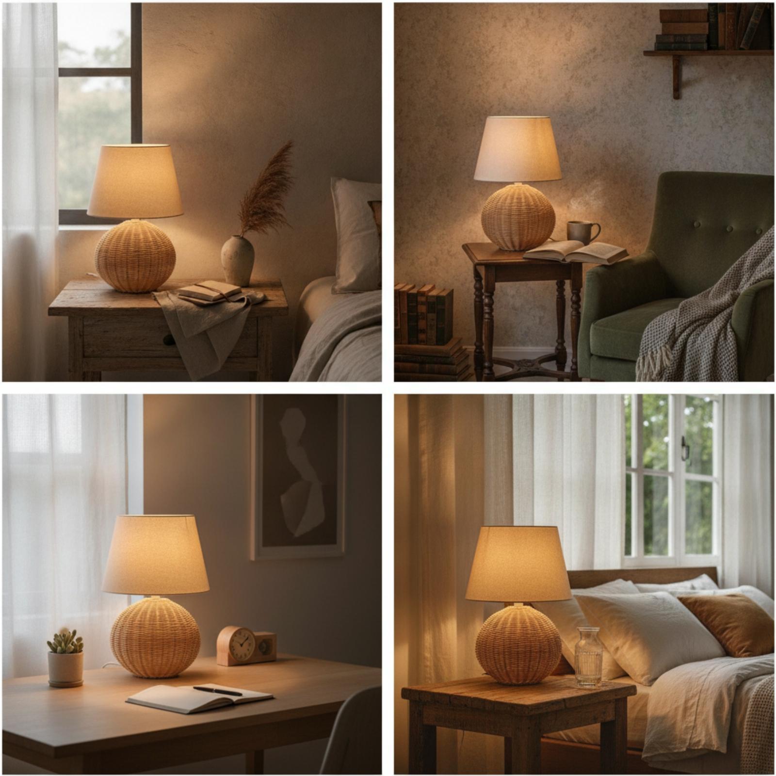 Lampka nocna z rattanową podst – Bedroom Furniture recenzja i cena