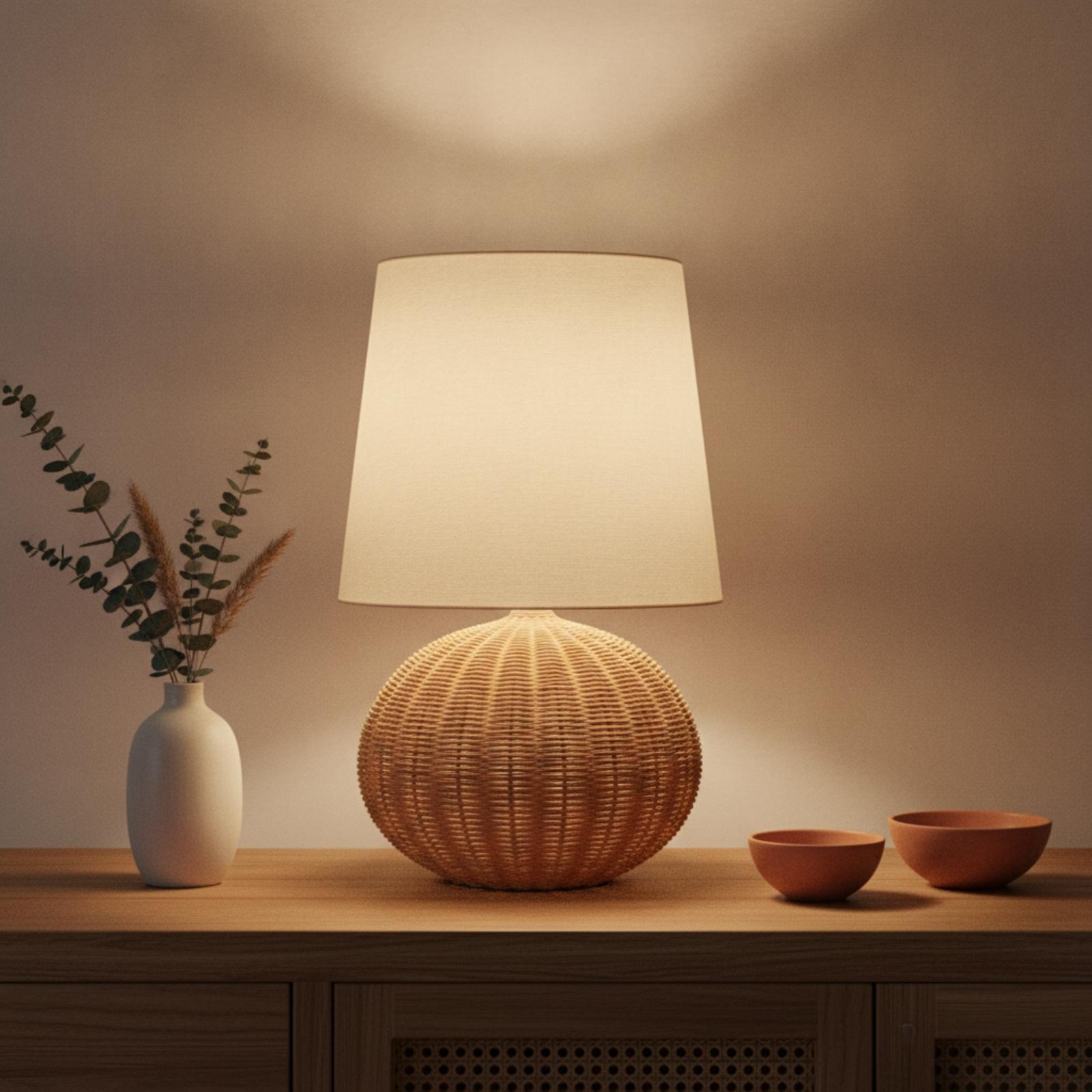 Lampka nocna z rattanową podst – Bedroom Furniture recenzja i cena