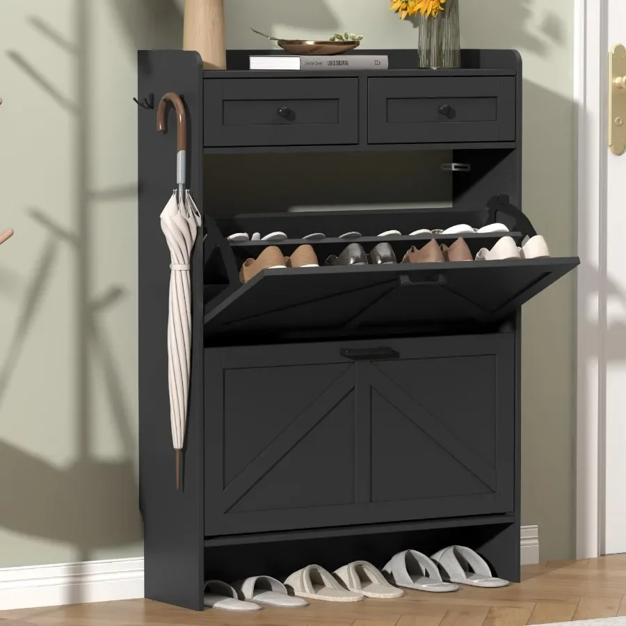 Czarna szafka na buty z 2 szuf – Storage recenzja i cena