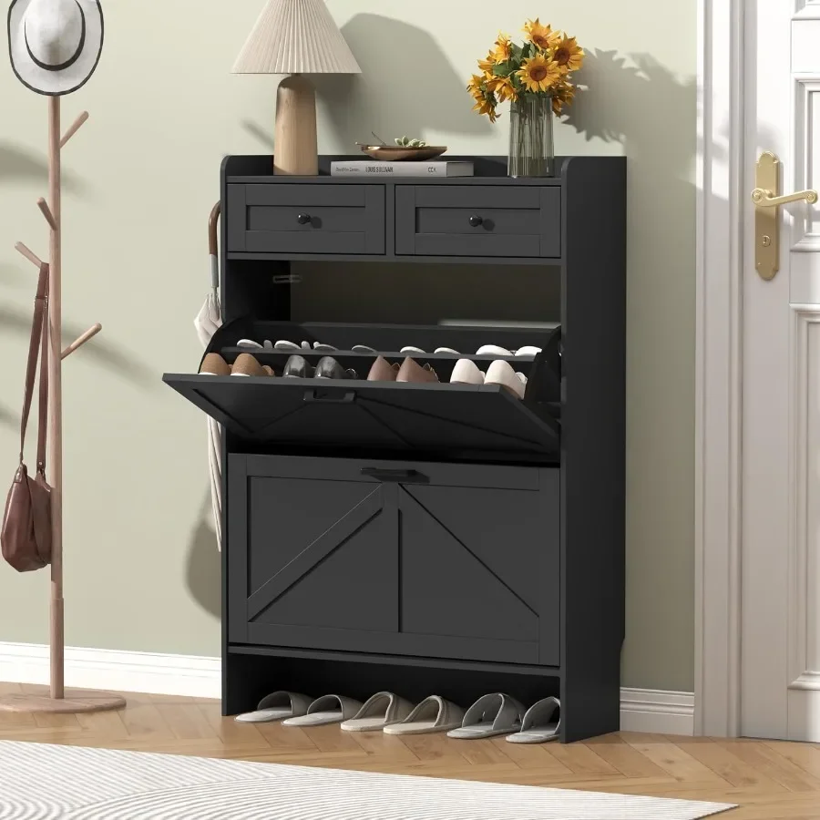 Czarna szafka na buty z 2 szuf – Storage recenzja i cena