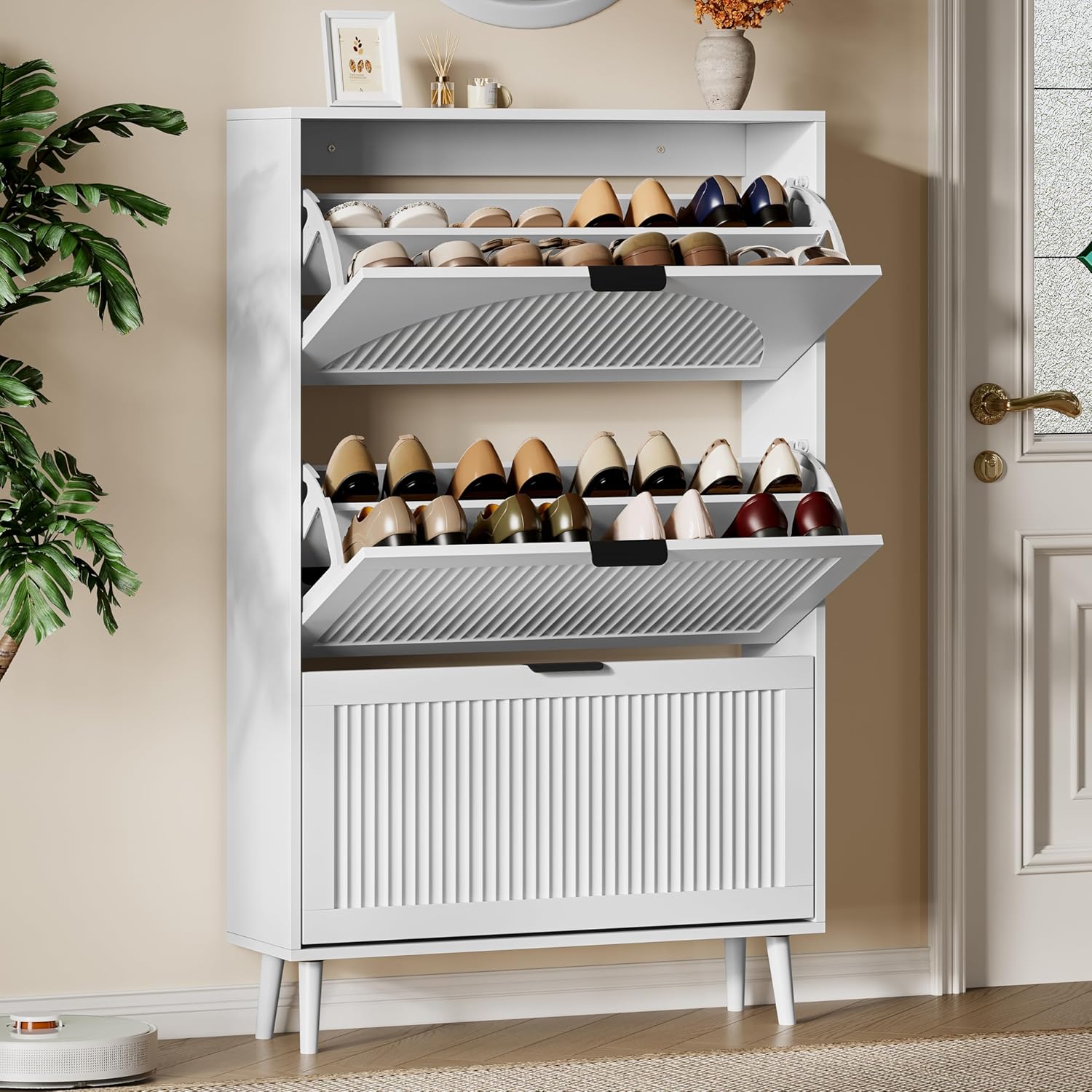 Szafka na buty z 3 otwieranymi – Shoe Rack Cabinet Narrow Entryway recenzja i cena