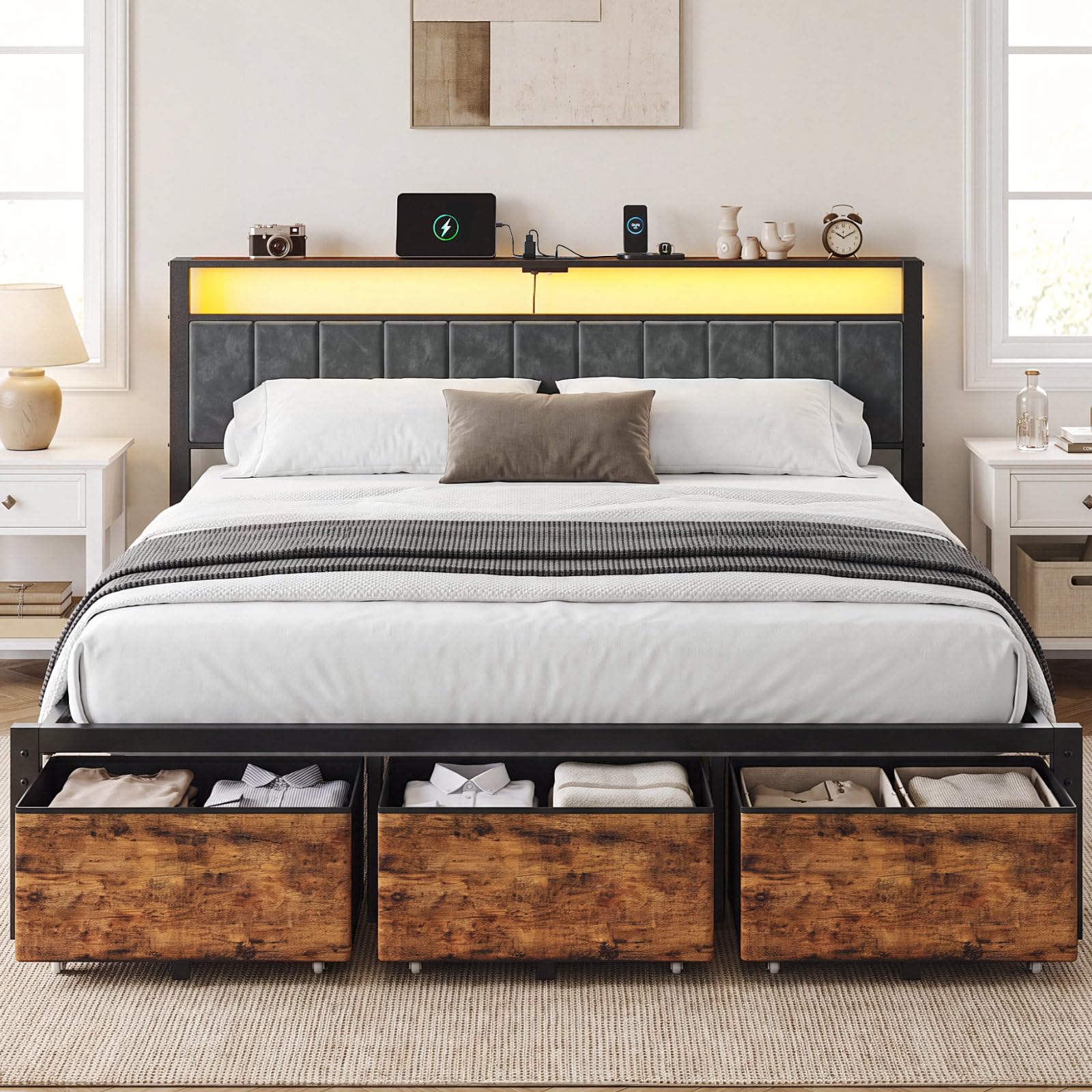 Rama łóżka w rozmiarze king si – King Size Bed Frame With Storage Drawers recenzja i cena