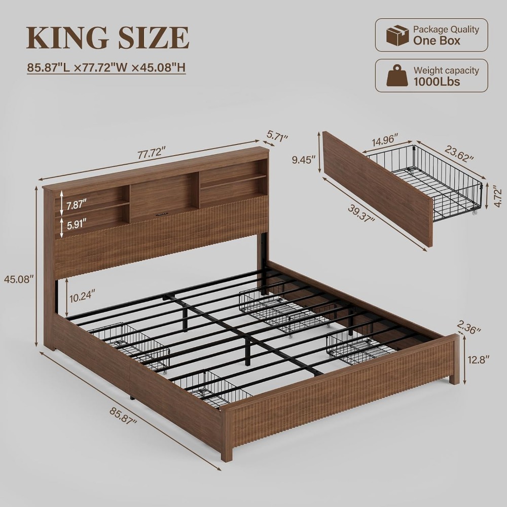 Rama łóżka w rozmiarze king si – King Size Bed Frame With Storage Drawers recenzja i cena
