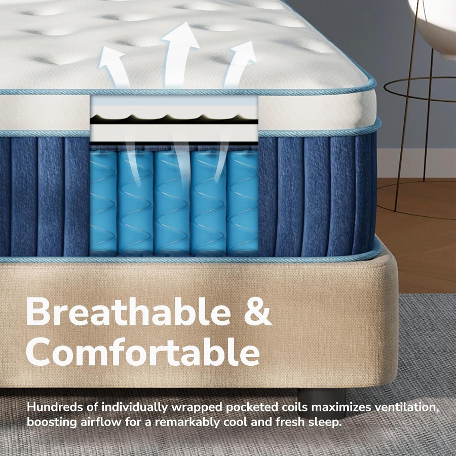 12-calowy hybrydowy materac Qu – Memory Foam Mattress In A Box Queen recenzja i cena